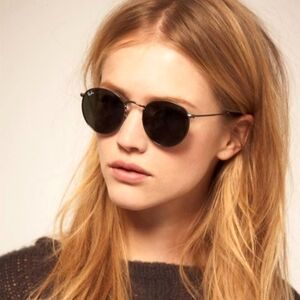LIKE NEW Ray-Ban Round Metal Black RB3447 Men /Women Sunglasses